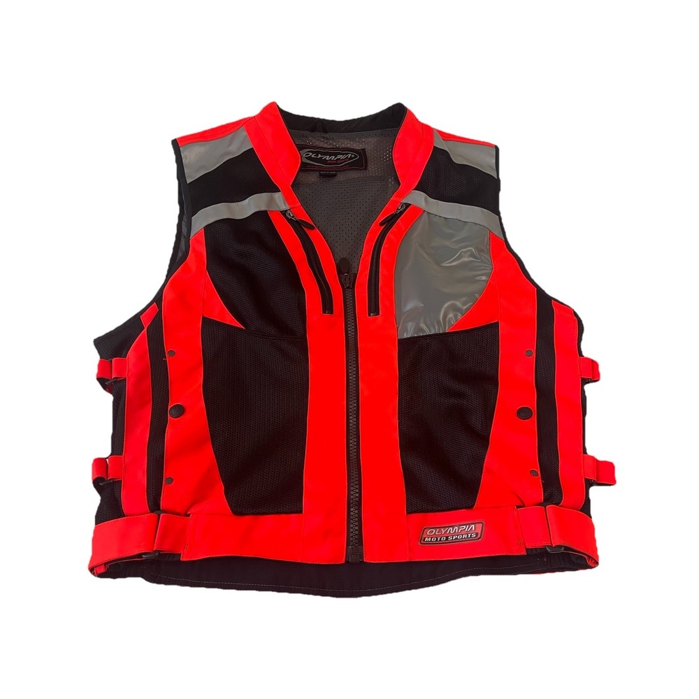 OLYMPIA Moto Sports Hi-Res Reflective Motorcycle Vest Jacket Size M/L